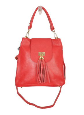 58) VERA PELLE Italy Elegante Damen Tasche Ledertasche Neu Rot Echtes Leder