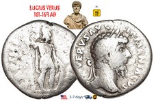 Ancient Roman Empire Coin Silver Denarius LUCIUS VERUS 161-169 Authentic #30122