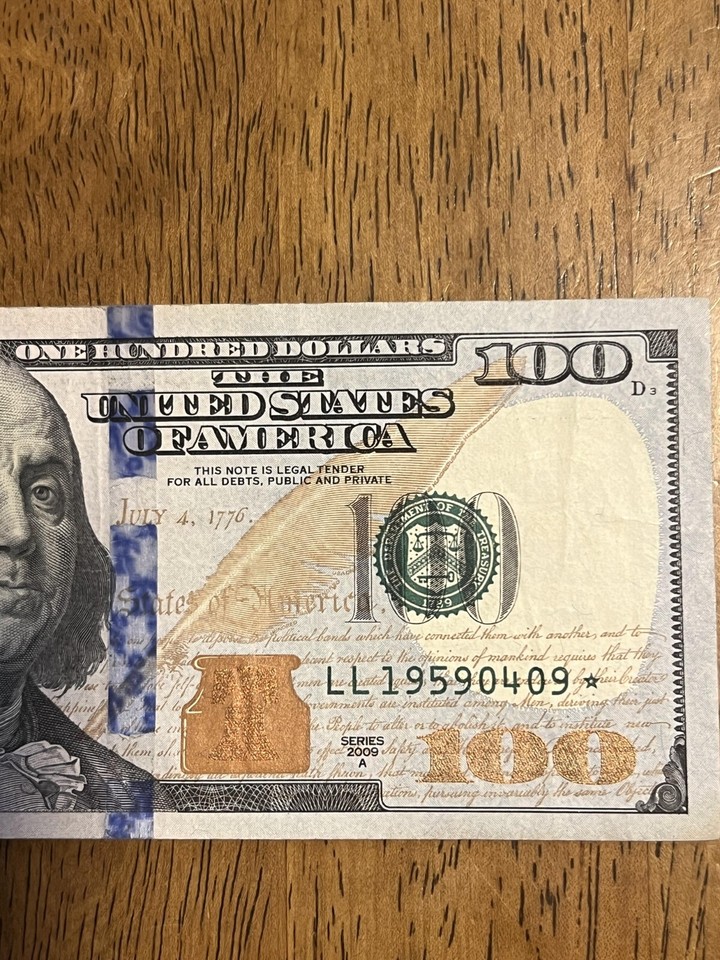 LL1959 0409 RARE Star Note 2009A $100 Dollar Bill | eBay