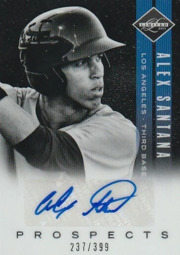 2011 Panini Limited Alex Santana Los Angeles Dodgers Autograph Auto Card