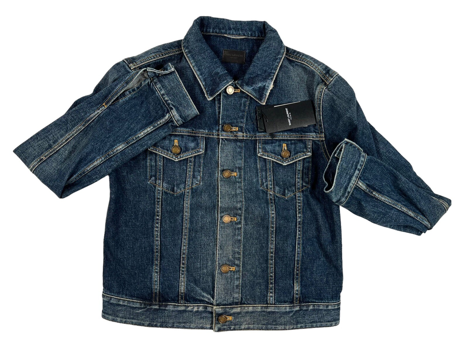 Giacca denim aderente Saint Laurent taglia media Made in Italy