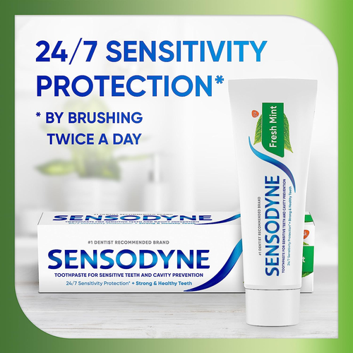 Fresh Mint Sensitive Toothpaste, ADA Accepted Toothpaste for Cavity Prevention a - Picture 4 of 12
