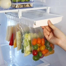 Refrigerator Hanging Storage Clip Sliding Rail Tray For Food ZipBag Fresh Holder