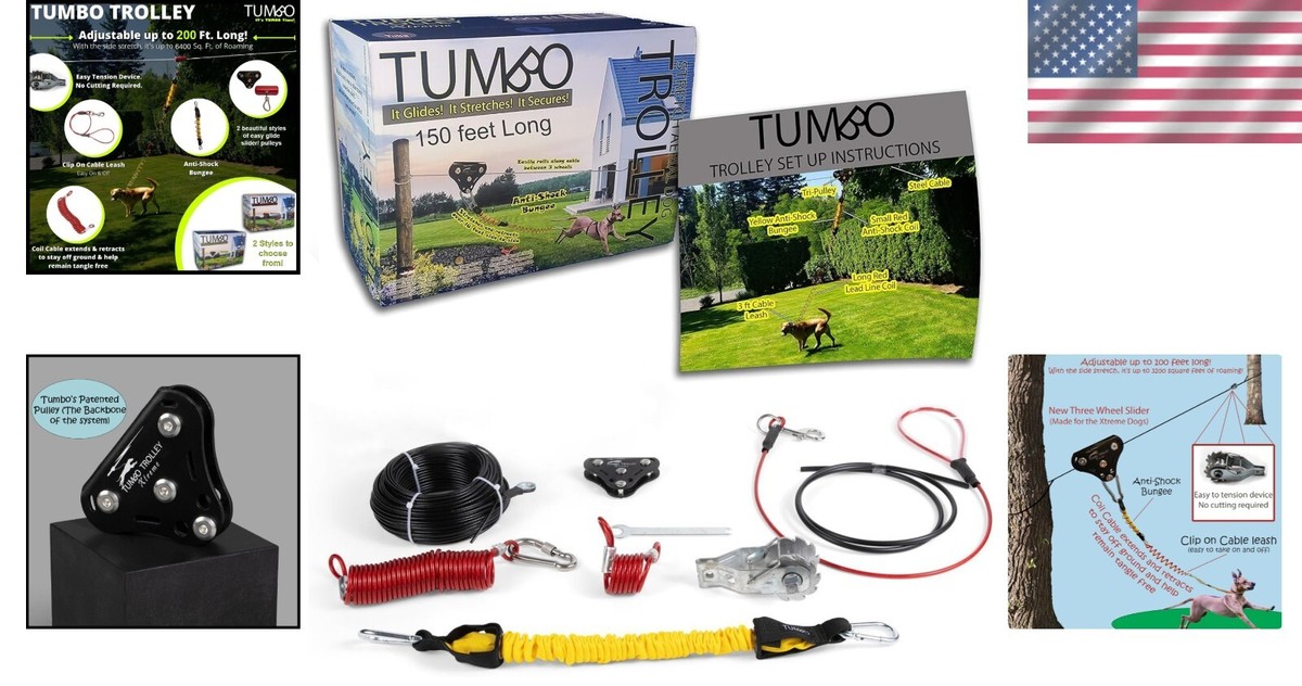 Xtreme Trolley 100ft Anti-Shock Dog Runner Heavy-Duty Aerial