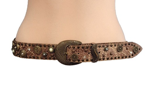 Vintage Italian metal mesh belt Buy Krizia 80s Rocker Style Belt, Metal Mesh, Studs and  main image 4