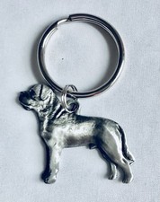 Fine Pewter Mastiff Dog Puppy Keychain E