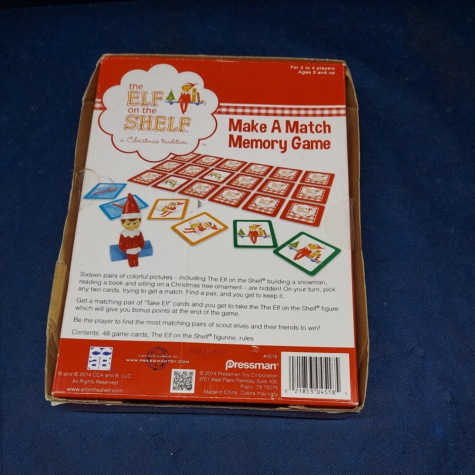 THE ELF ON THE SHELF CHRISTMAS TRADITION Memory Match Card Game w/Figure In Box - Image 3 of 4