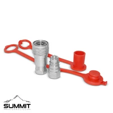 1/4” Ag ISO 5675 Hydraulic Quick Connect Coupler Set, 3/8" SAE 9/16"-18 ORB