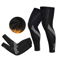 WEST BIKING Winter Thermal Outdoor Reflective Cycling Arm Sleeves Leg Warmers