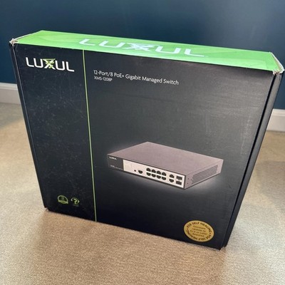8Port POE Switch XMS-1208P Rack Mount Luxul 12 port/8 PoE+ Managed Switch
