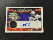 2025 Leaf Optichrome Max Brosmer Rookie Relic Patch Auto /2 Minnesota Vikings