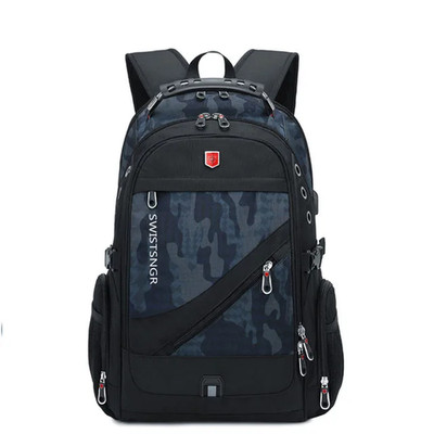 Wasserdichter 15,6/17,3 Zoll Laptop Rucksack Herren USB Aufladen Schweizer Rucksack Reise