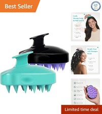 Exfoliating Silicone Hair Massager Brush Set for Improved Scalp Health - 2 Count
