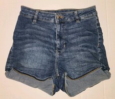 Women's Denim Jean Shorts, Size 8, Blue, Mid-Rise By Divided H M