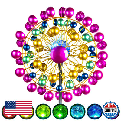Large Wind Spinner Outdoor Solar Garden Decor - Unique Ferris Wheel Design Light