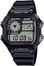 BRAND NEW BOXED CASIO MEN'S DIGITAL WATCH AE-1200WH-1AVCF 3299 100M WR ALARMS