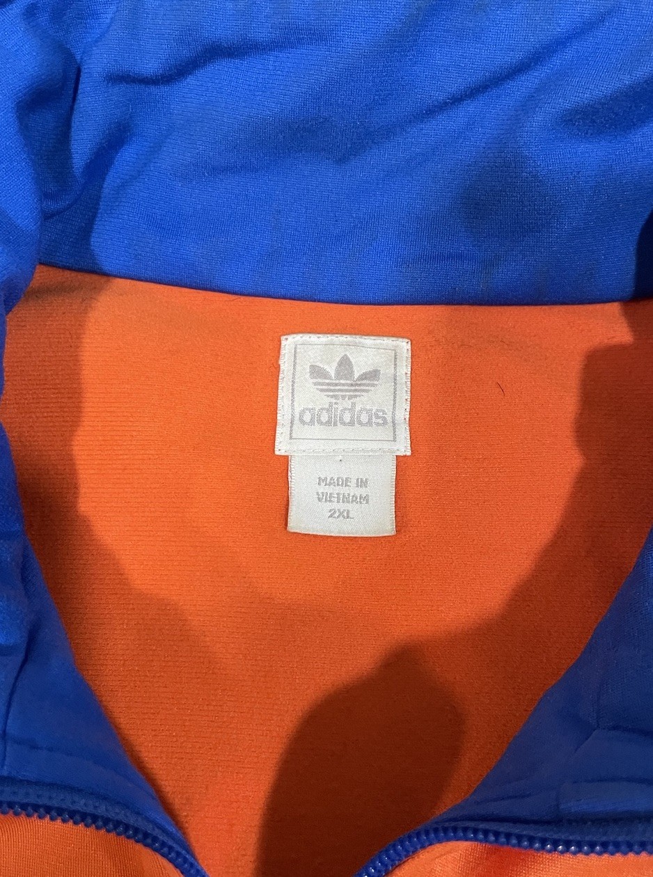 Adidas New York Track Jacket Size 2XL Y2K Vintage (2005) Orange Blue thumbnail 7