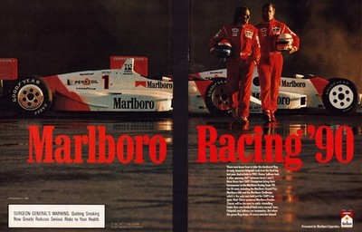 Vintage 1990 Marlboro Racing 2-Page Print Ad | eBay