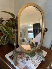 antique / vintage brass vanity mirror