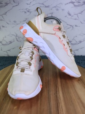Nike React Element 55 Beige Athletic Running Shoes Sneaker BQ2728-007 Women Sz 9