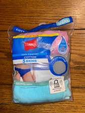 Hanes Cool Comfort Womans Tagless Cotton Bikinis Size 9 -2XL 5-Pack 