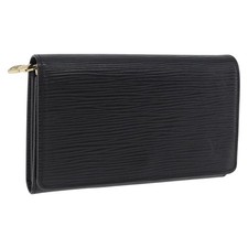 LOUIS VUITTON Epi Porte Monnaie Billets Tresor Wallet Black M61730 Auth 194463A
