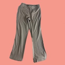 Nine West Dress Pants High Rise Khaki Slash Pockets Straight Leg Women's Size 8