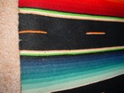 HUGE OLD VINTAGE MEXICAN SALTILLO WOOL BLANKET WONDERFUL DRAMATIC COLORS 79 X 38 — photo 8