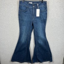 Pilcro Bridgette Flare Leg Jeans Women 30 Blue High Rise Stretch Denim Boho NWT