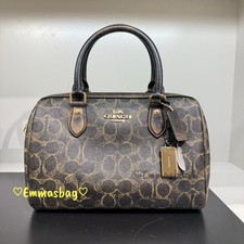 Coach Rowan Satchel Bag Loved Signature Canvas With Charms CDY16 Gold/Brown NWT