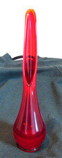 Vintage L. E. Smith  Amberina Red Swung Vase 10 1/4" top 5 1/2" Glows