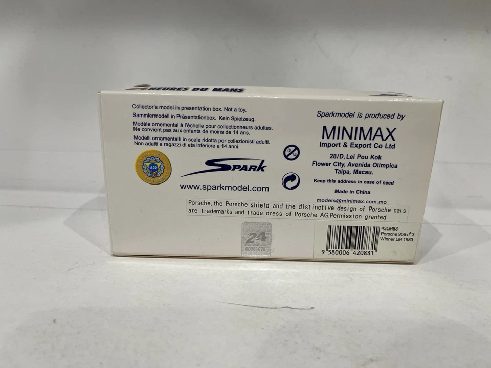 1/43 - SPARK - 1983 Porsche 956 #3 Winner Le Mans - NEW - Imagen 4 de 4