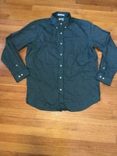 LL Bean Forrest Green Checkered Button Up Shirt Size L FREE SHIPPING