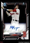 2021 Bowman Chrome Draft Autographs Marcelo Mayer 1st Rookie AUTO RED SOX