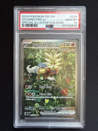 Pokemon Gouging Fire ex Temporal Forces Special Illustration Rare #204 PSA 10