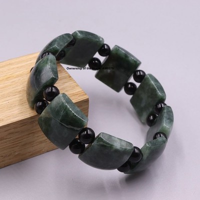 NEU Natürliches Grade A Jadeit Damen Armband 19 mm Breite EIGENES DESIGN 6,5 ZOLL
