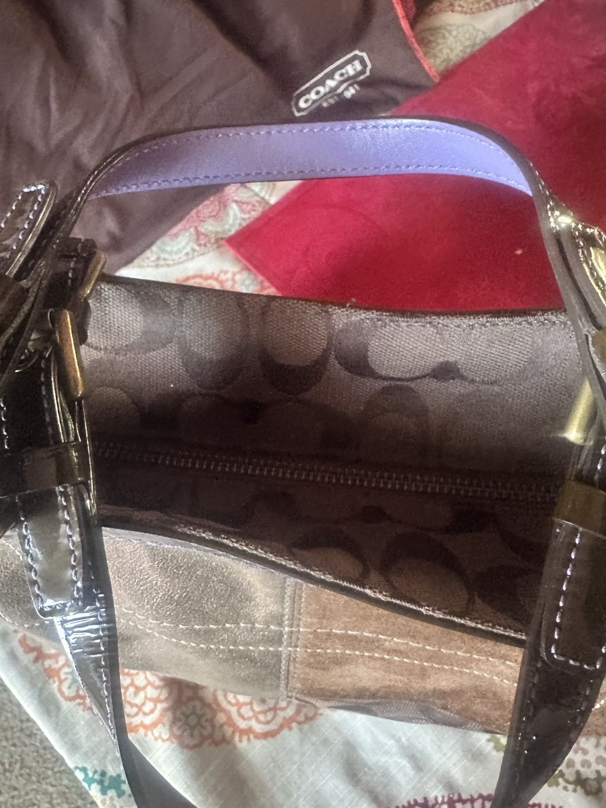 Coach Leather Suede Multicolor Patchwork Tote Sho… - image 10