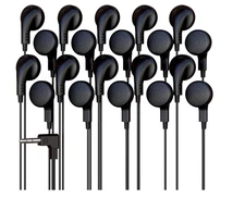 10 Pack Bulk Wired Earphones, In Ear Earbud Headphones with 3.5mm Jack, 4ftBlack