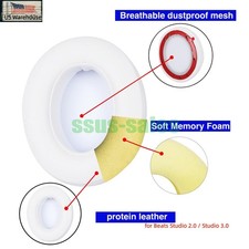 Ear Pads White for Beats Studio 2.0 / Studio 3.0 Headphones protein leathe US