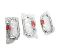 Lot of 3 Locking Carabiners Oval Screwgate EN362:2004/B CE0082 28kN Aluminum