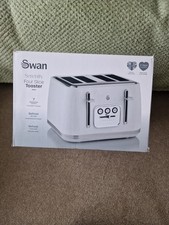 Swan Serenity 4-Slice Toaster White 2100W Wide Slots Variable Browning Control