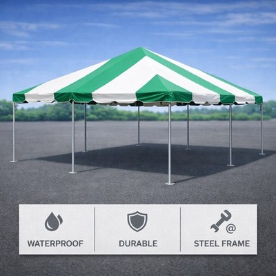 Commercial Frame Tent 20x20 Green PVC Vinyl Canopy Waterproof Event Party Gazebo