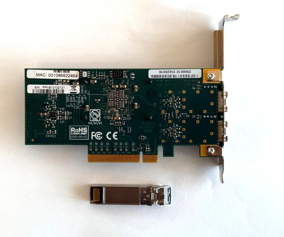 ATTO FF-NT12 2-Port 10GBase-T PCIe x8 NIC with AVAGO AFBR-709DMZ 860nm Transeive - Image 2 of 3