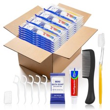 50 Sets Personal Hygiene Kit Bulk,Yellow Travel Size Basic Toiletry Supplies ...