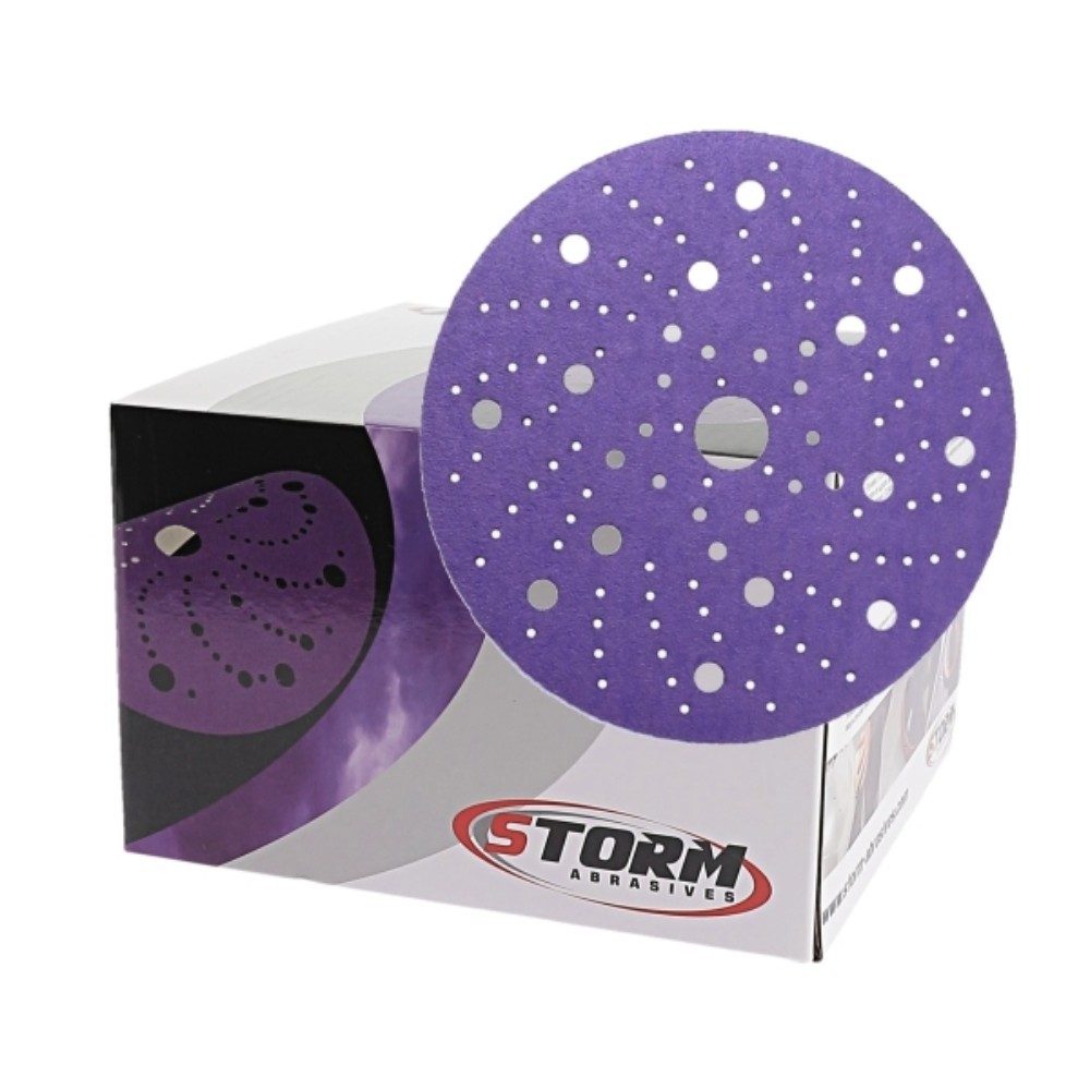 Disques abrasifs pour carrosserie grain 320 STORM diametre 150mm multi-trous