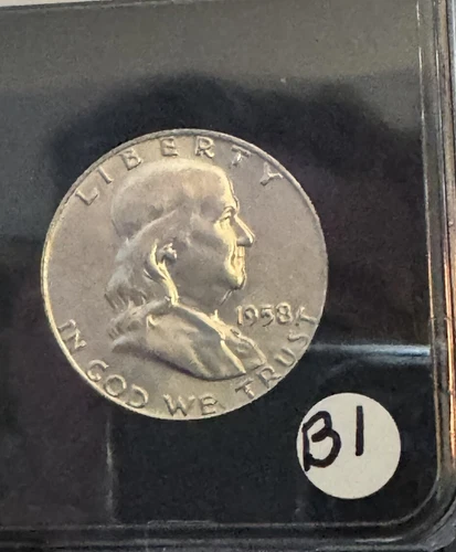 1958-D FBL  Ben Franklin Half Dollar BU Silver US Coin #B1