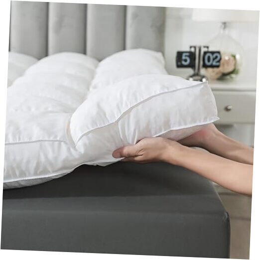 3 Inch Memory Foam Mattress Topper Size, Premium Fluffy Queen White (1700gsm)