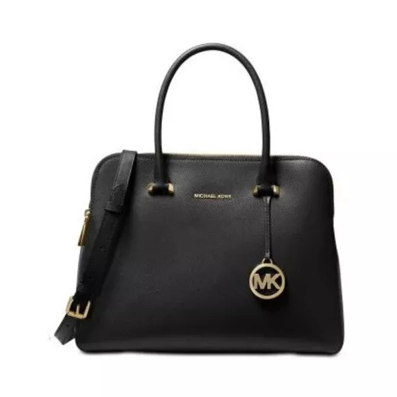 Michael kors houston medium crossgrain leather satchel clearance