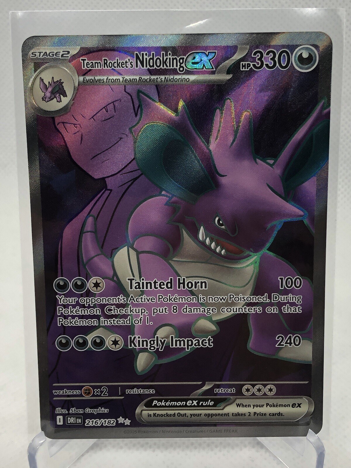 Pokemon Destined Rivals Team Rocket's Nidoking Ex 216/182 Ultra Rare English