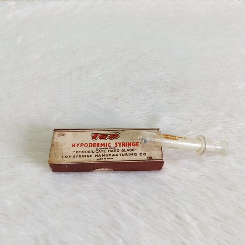 Vintage TCP Hypodermic Hard Glass Syringe Original Cardboard Box Medical G129 - 第 2/10 張圖片